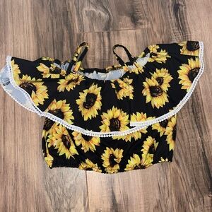 Girls sunflower crop top